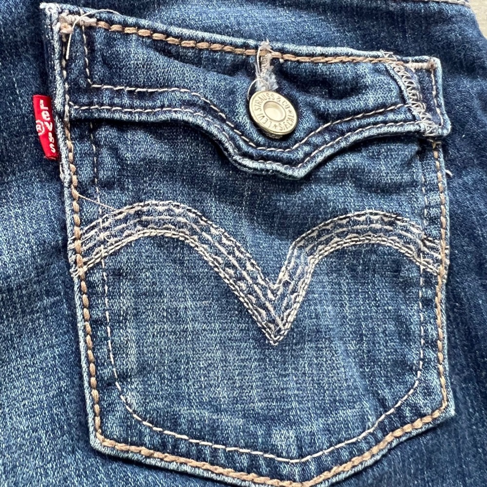 LEVI'S 529 Curvy Bootcut Jeans Women 30x30 Medium Wash Faux Back Flap Whipstitch - Picture 15 of 16